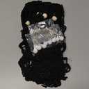 Stuffed Animal Storage Macrame Hammock w/String Lights for Flat Walls, Large - Boho Room Decor Toy Storage - Hanging Plushie Stuffed Animal Net Organizer (Black)