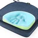 SUNROX Gel Memory Foam Chair Cushions, FadeShield Water-, Stain-Resistant Durable Reversible Seat Cushion Pads with Ties for Indoor/Outdoor Kitchen Dining Office 17"x16" Set of 2, Heather Indigo