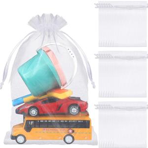 Sweetude 30 Pcs 16 x 24 Inches Extra Large Drawstring Organza Bags Mesh Gift Drawstring Pouches Mesh Jewelry Bags for Party Wedding Favor Candy Vegetables Growing Plants (White)