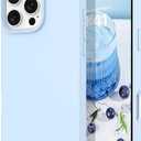 DOMAVER Case for iPhone 16 Pro Max 6.9'' Smooth Liquid Silicone Soft Gel Rubber Microfiber Lining Cushion Cover Shockproof Protective Phone Cases Compatible with iPhone 16 Pro Max - Light Blue