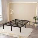 Maenizi California King Bed Frames, 16 Inch Heavy Duty Metal Platform Support Up to 3000 lbs with Steel Slat, No Box Spring Needed, Easy Assembly, Noise Free, Black