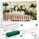 Dandat 10 Set Wood Boxes for Centerpieces 12x4 Inch Rectangle Wooden Planter Box Rustic Wooden Planters with Removable Plastic Liner Floral Foam Blocks for Christmas Wedding Home Garden Decor(White)