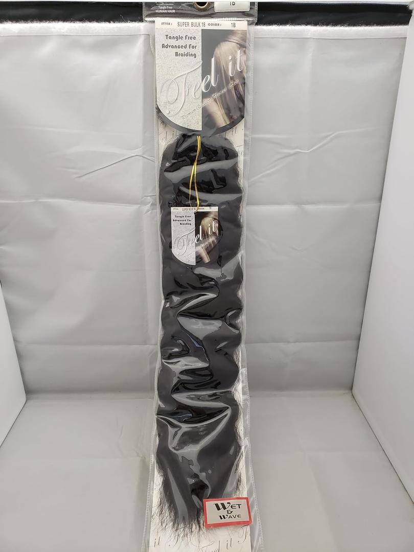 Feel it Super Bulk Wet & Wave Hair Extension, 18 Inch (1B)
