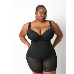 Faja Side Zipper Underburst Detachable Straps Full Body Shapewear , L