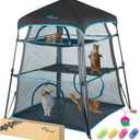 X-Large Catio Outdoor Cat Enclosure, 3-Tier Spacious Outdoor Cat Tent for Indoors and Outdoors, Portable and Foldable Kitty Enclosure, Two Doors Design can Assemble More Shapes (Patented) B-Cat Tower Tent Blue