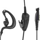 6 Pin M5 Walkie Talkie Earpiece Headset Ear Mic Piece with Ptt Mic for Motorola Ailunce dmr Ham Radio ha1g hd1 hd-1 gp328plus ex500 for Retivise nr30 rt29 rt29d rb47 rt89 rb23 rt68(G Shape) 6 Pcs