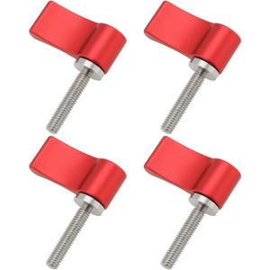 4PCS Male Threading Adjustable Screw M4 20mm Adjustable Thumb Lever Screw with Single Wing for Camera Equipment Rotary Thumb Knob Screw Red
