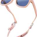 COCOSAND Flexible Baby Sunglasses with Strap Polarized UV Protection for Toddler Infant Newborn Boy Girl Age 0-24 Months (Baby Pink With Grey Lens)