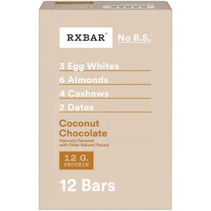 RXBAR Protein Bars, Protein Snack, Snack Bars, Coconut Chocolate, 22oz Box (12 Count) (EXP 09/18/26)
