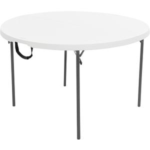 Lifetime Light Commercial Fold-in-Half Round Table, 4-Foot (Single Pack, White Granite)