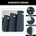 PrinceDeco 100% Blackout Curtains for Bedroom Sliding Door Curtain for Living Room Blackout Curtains 96 Inches Long Thermal Insulated Treatment Sliding Glass Door Insulation,W100 X L96 Inch, Navy