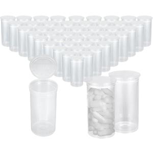 DAJAVE 100 Pack13 Dram Empty Pill Bottles with Pop Top Caps Plastic Medicine Bottles Prescription Vial Prescription Bottle Medicine Container for Pill, Crafts, Candy, Supplements