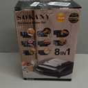 8 in 1 Sandwich Maker Panini Press Stick Proof Breakfast Machine with 14 Removable Plates for Sandwich Donut Waffle Nut Madeleine Cake Steak Hot Dog Cookie (US Plug 110V)