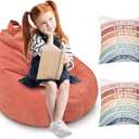 Cozy Corner for Kids Classroom, No Filler, Reading Calming Corner Items Bean Bag Cover and Rainbow Throw Pillow Covers for Nursery Toddler Girl Room Aesthetic Boho Classroom Decor(Dusty Pink) (Small)