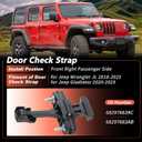 Front Right Door Check Strap for Jeep Wrangler JL 2018-2025 for Jeep Gladiator 2020-2025 68297663AC Front Passenger Side Door Check Stay Arm Hinge Bracket Brake Stopper Limiter