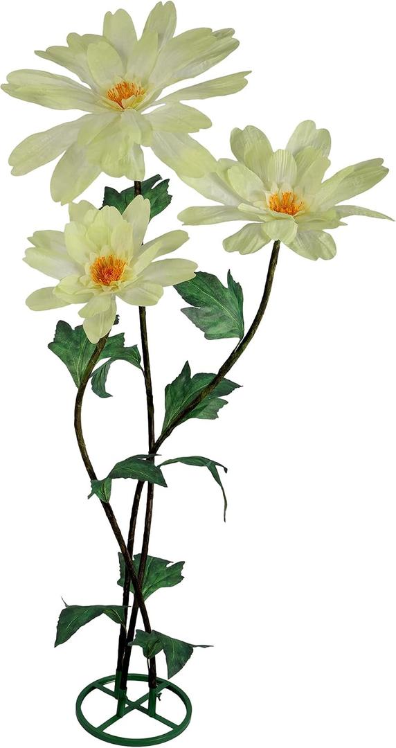 3PCS Giant Artificial Flower Set Waterproof Durable No Fade Easy Care 3D Floral Decor for Home Wedding Office Garden Christmas Party Conference Centerpiece (Light Green)