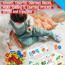 82PCS CVC & CVCC, CCVC Words Builders, 30 Double-Sided Cards & 52 Wooden Lowercase Letters, 2 Levels See & Spell Learning Tool STEM Educational Activities for 3 Years Old Boys and Girls