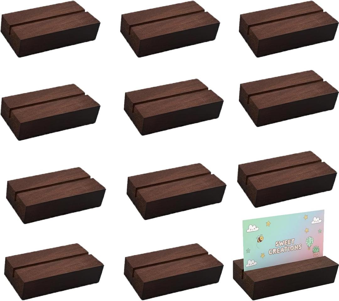 12 Pcs Place Card Holders for Table, Name Card Stands and Table Number Holders for Wedding Party Events Decoration (2.8 x 1.4 x 0.7 Inches)