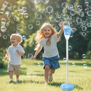 AIERSA Bubble Stand Machine,Height 47 Inches Stand Up Automatic Bubble Machine for Kids,Outdoor Tall Bubble Maker with Lights,Rechargeable Standing Bubble Machine for Parties 1 Pack Lamp