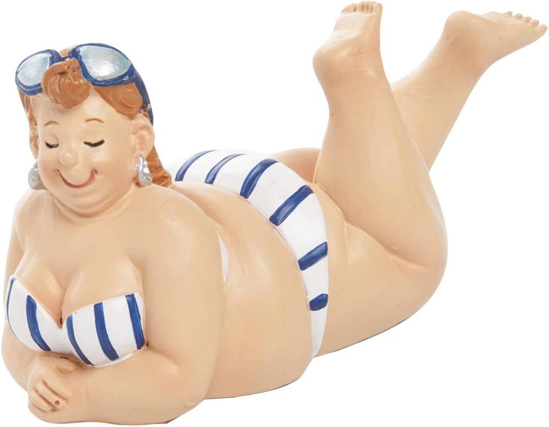 Beachcombers Resin Beach Lady On Tummy Blue