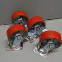 4000 lb Capacity Industrial Caster Wheels with Polyurethane & Cast Iron, Swivel Plate Casters for Platform Trucks, U-Boat Carts, Military Equipment (2 Brake &2 Swivel)