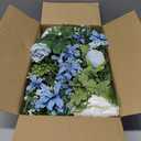 JoyHome 2 Pack Artificial Peony Flower Garland  6ft Silk Peony Garland Flower Vine Blue and White Peony Silk Roses Flowers for Wedding Arch Party Table Decor (2, Blue)