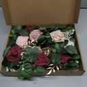 Lookein Artificial Rose Flower Garland Greenery Garland 5FT for Wedding Ceremony Backdrop Arch Flowers Table Centerpieces Decorations, Burgundy