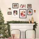 KINLINK 12x16 Picture Frame Black, Solid Wood Frames with Acrylic Plexiglass for Pictures 11x14/9x12 with Mat or 12x16 without Mat,Wall Display Photo Frame, Set of 4