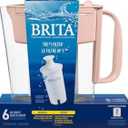 Brita Metro Water Filter Pitcher 6-Cup Capacity, BPA-Free, Replaces 1,800 Plastic Water Bottles a Year, Lasts Two Months, Includes 1 Filter, Small - Pink