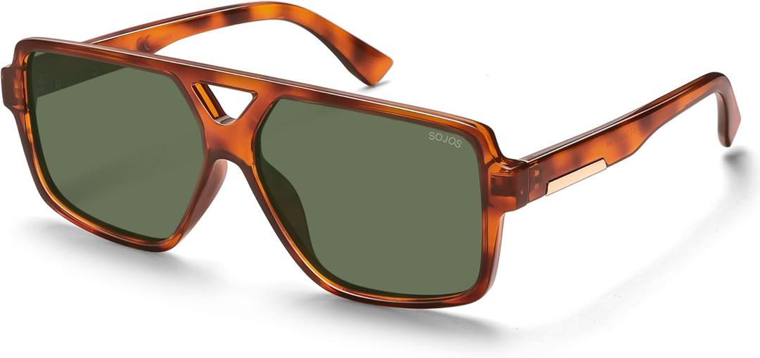 SOJOS Retro Oversized Square Polarized Sunglasses for Women and Men Vintage Shades Classic Large Sun Glasses SJ2618 (Tortoise/Grey)