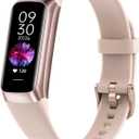 Fitness Tracker with Step Counter/Calories/Stopwatch, Activity Tracker, Health Tracker with Heart Rate Monitor, Sleep Tracker,1.10''AMOLED Touch Color Screen, Pedometer Watch for Women Men (Pink)