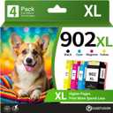 902XL Ink Cartridges 4 Combo Pack Compatible for Hp Printers, 902XL 902 XL Ink for OfficeJet 6950 6960 6960 6970 Series(Black, Cyan/Magenta/Yellow)