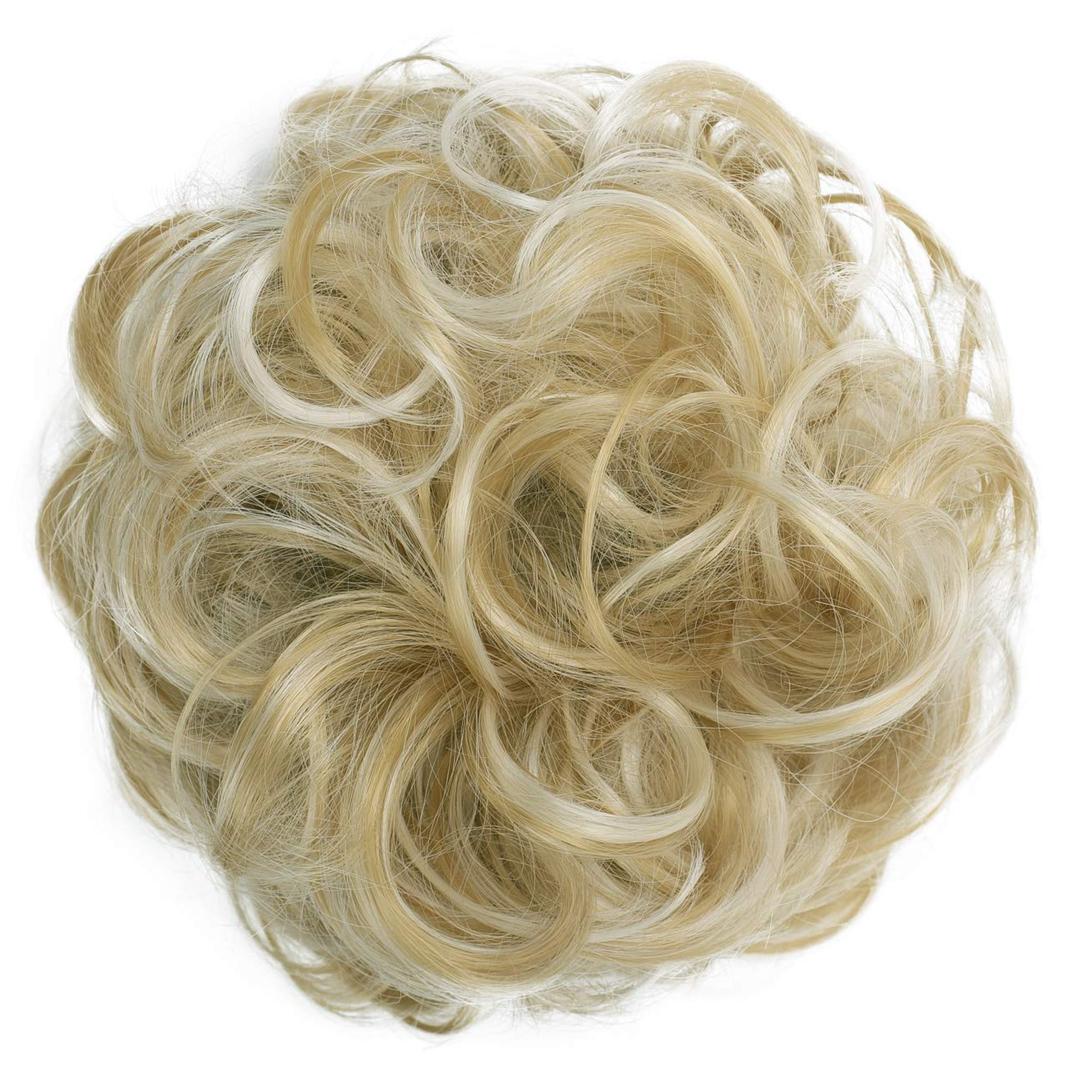 CAISHA Messy Scrunchie Bun Voluminous Wavy Hairpiece Heat-resistant Synthetic Fibres Blond Mix G30A