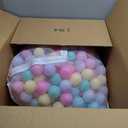 Amazon Basics BPA-Free Ball Pit Balls with Storage Bag, Crush-Proof Plastic for Toddlers Kids 12+ Months Play, 6 Pastel Colors, Pack of 400