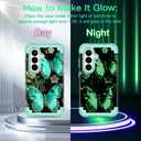 LONTECT for Galaxy S26 5G Case Shockproof 3 in 1 Heavy Duty Rugged Hard PC+Soft Hybrid Sturdy High Impact Drop Protective Cover Flower Case Grow in the Dark,Green