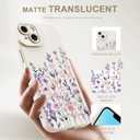 Designed for iPhone 13 Case, Cute Flower Floral Pattern Design, Slim Soft TPU Liquid Silicone Protective Cover for Women Girls - White