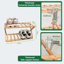 2 Tier Bamboo Shoe Rack,Portable Folding Shoe Storage Rack,Without Installation Small Shoe Rack Perfect for Corridors, Bedrooms and Small Spaces (2 Tier)
