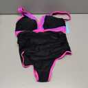 Popvil Pink, Black & Purple One Piece Swimsuit Large
