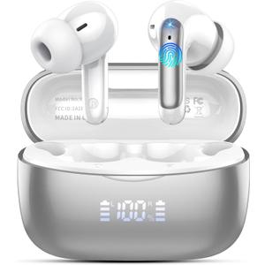 AI Translation Earbuds Real Time with Audio and Video Calls, 164 Language/7 Translation Modes Translator Earbuds Bluetooth 5.4 with APP, 48H AI Ear Buds Translator Device for Business/Learning/Travel (Starry Sliver)