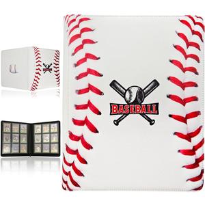 Baseball Card Binder - 9 Pocket Sports Card Binder Holds Gifts, Side Loading Baseball Cards Holders Organizer, Trading Cards Binders with Transparent Sleeves for 3"x4" Toploaders