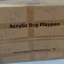 Clear Acrylic Dog Playpen Indoor, Puppy Cat Small Pet Play Pen, Pet Cat Playpen for Rabbits, Dog Fence Crate Kennel Whelping Cage (Black, 12 Panel)