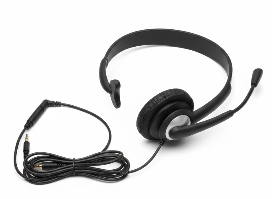 Over The Ear Walkie Talkie Headset, 2 Pin Plug with Boom Mic PTT Overhead Headphone for Baofeng for Kenwood for Retevis Two Way Radios (Single Side, Adjustable Headband, Wired)