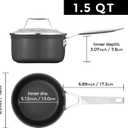 MSMK 1.5 Quart Saucepan with lid, Burnt also Non stick, Induction, Scratch-resistant, Small Cooking Pot