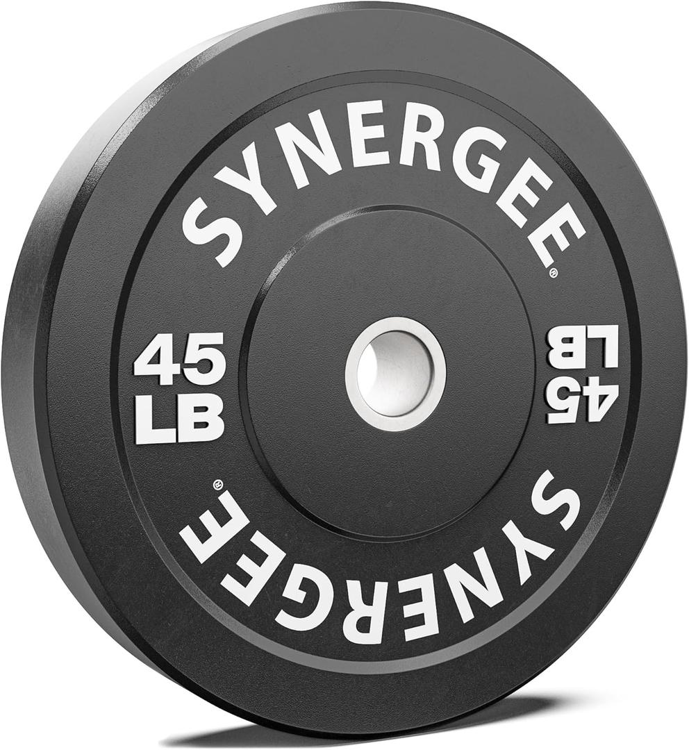 Synergee Bumper Plates Weight Plates Strength Conditioning Workouts Weightlifting 45lbs Single
