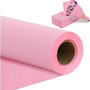 2 x BEISHIDA Dark Pink Gift Wrapping Paper Roll, 15in X 32ft Kraft Bulletin Board Paper Gift Wrap for Christmas Mother's Day Valentine's Day Graduation, Flower Wrap