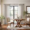 jinchan Linen Blend Curtains 84 inch Length 2 Panels for Bedroom Living Room, Light Filtering 50 inch Wide Farmhouse Drapes with Rod Pocket Back Tab(50W x 84L, Oat)