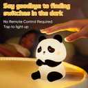 TLAOTNIY Squishy Cute Panda Night Light,Voice Controlled Light with 4 Color Modes Soft Silicone USB Charging Panda Lamp for Kids Room,Novelty Animal Night Lamp for Decor (C-1pack)