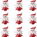 10Pcs Handmade Lampwork 3D Santa Claus Beads Cartoon Father Christmas with Big Beard Xmas Glass Beads for Christmas Theme Jewelry Necklace Earrings Key Chains Making and House Decor Hole 1.6mm