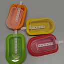 Lku Set of 4 Stackable Popsicle Molds + Sticks & Lids | Homemade Freezer Ice Pops & Frozen Snacks | Flexible Platinum Silicone for Easy Fill & Unmold | Reusable & Dishwasher Safe| Multicolor