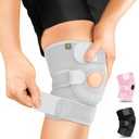 Bracoo Knee Support Brace for Men Women, Adjustable Compression Sleeve Wrap Patellar Pad Tendon - Arthritis Pain, meniscus tear, Injury Recovery, Running, Workout, KS10 (Gray)